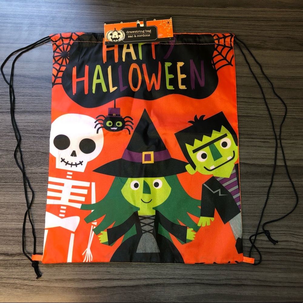 NWT_ “Happy Halloween” Halloween Print Drawstring Bag - 16”x 13”